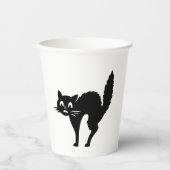 黒猫おもしろい黒白スプーンかわいいパーティー 紙コップ (正面)