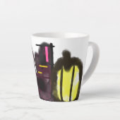 黒猫おもしろい カフェラテマグ (右アングル)