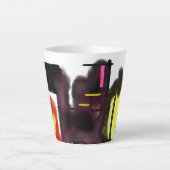 黒猫おもしろい カフェラテマグ (正面)