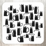 黒猫おもしろい コースター<br><div class="desc">おもしろいの小さな黒猫は動物愛好家のために至る所で。オリジナルアートby Nic Squirrell.</div>