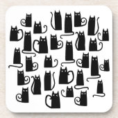 黒猫おもしろい コースター (正面)