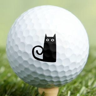 黒猫おもしろい ゴルフボール
