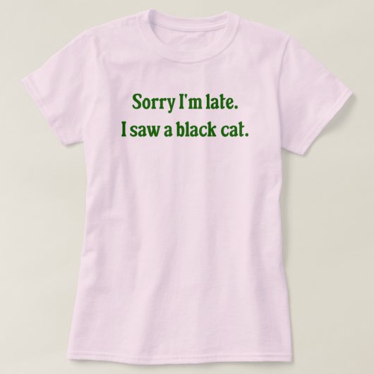 黒猫おもしろい Tシャツ (デザイン正面)