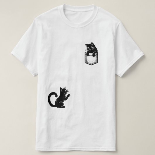 黒猫おもしろいTシャツ Tシャツ (デザイン正面)