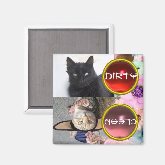 黒猫およびプリンセス装置の汚れ落ち マグネット (正面/裏面)