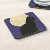 黒猫および月 コースター (左側)