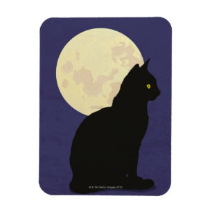 黒猫および月 マグネット