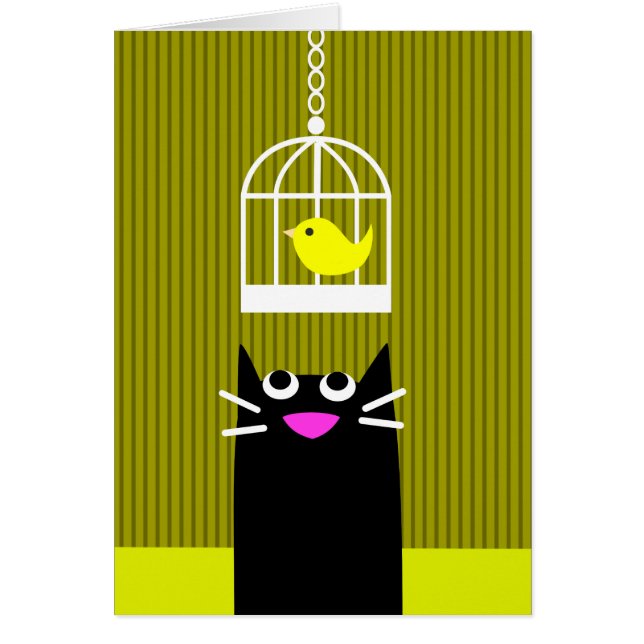 黒猫および黄色い鳥 (正面)