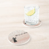 黒猫お洒落キラキラ目を覚ますとメイクアップ コースター (側面)