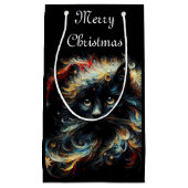 黒猫お洒落サンタ・クリスマスハット季節 スモールペーパーバッグ (正面)