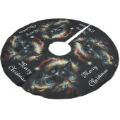 黒猫お洒落サンタ・クリスマスハット季節 ブラッシュドポリエステルツリースカート (アングル)