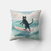 黒猫お洒落サーフィンビーチ枕 クッション (裏面)