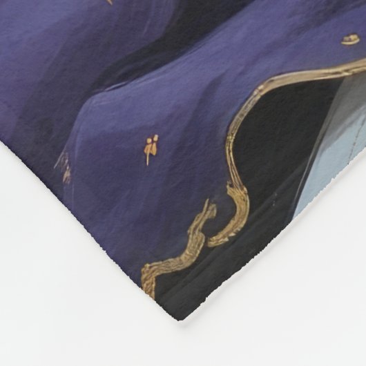 黒猫お洒落ハロウィン絵を描ズ フリースブランケット (角)