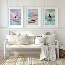 黒猫お洒落ビーチプリントセット：ビーチライフ