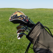 黒猫お洒落抽象芸術フローラ絵画ズ・アート ゴルフヘッドカバー (インサイチュ)