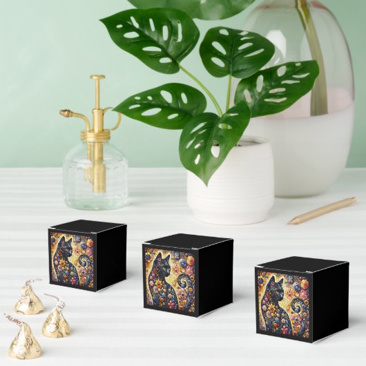 黒猫お洒落抽象芸術フローラ絵画ズ・アート フェイバーボックス (複数)