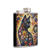 黒猫お洒落抽象芸術フローラ絵画ズ・アート フラスク (右)