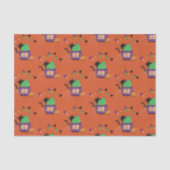 黒猫お洒落柄ハロウィーンティッシュペーパー 薄葉紙 (正面)