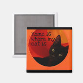 黒猫お洒落金ゴールドアイズ冷凍機磁石 マグネット (正面/裏面)