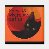 黒猫お洒落金ゴールドアイズ冷凍機磁石 マグネット (正面)