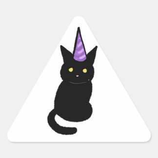 黒猫お祝いステッカー 三角形シール