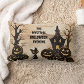 黒猫かぼちゃのパッチ ランバークッション (ブランケット)