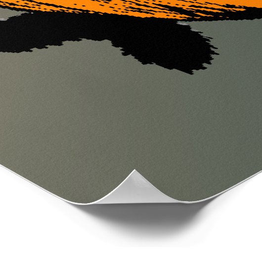 黒猫かぼちゃのポスター ポスター (角)