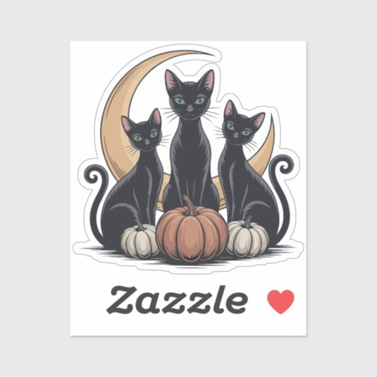 黒猫かぼちゃのムーンWhimsigothicハロウィーン シール (シート)