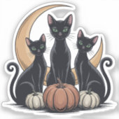 黒猫かぼちゃのムーンWhimsigothicハロウィーン シール (正面)