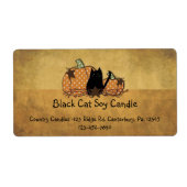 黒猫かぼちゃのラベル ラベル (正面)
