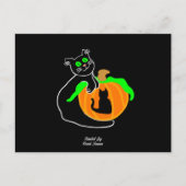 黒猫かぼちゃはがき ポストカード (正面)