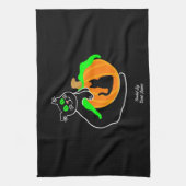 黒猫かぼちゃキッチンタオル キッチンタオル (縦)