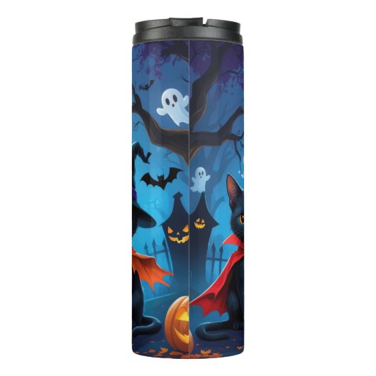 黒猫かぼちゃハロウィンおもしろい タンブラー (裏面)