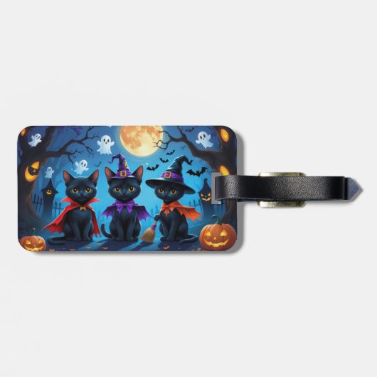 黒猫かぼちゃハロウィンおもしろい ラゲッジタグ (裏面横)
