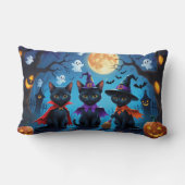 黒猫かぼちゃハロウィンおもしろい ランバークッション (裏面)