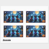 黒猫かぼちゃハロウィンおもしろい 長方形シール (シート)