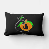 黒猫かぼちゃ腰枕 ランバークッション (正面)
