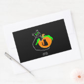 黒猫かぼちゃ長方形ステッカー 長方形シール (封筒)