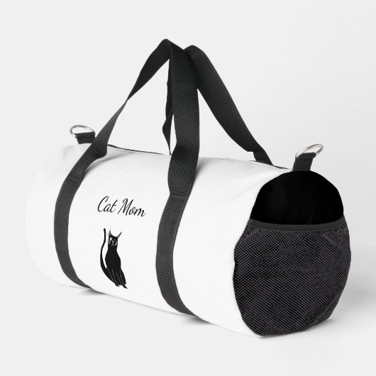 黒猫かわいいウィンキング子猫漫画スケッチ ダッフルバッグ (右コーナー)