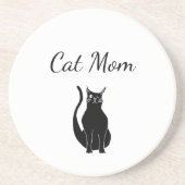 黒猫かわいいウィンキング子猫漫画 コースター (正面)