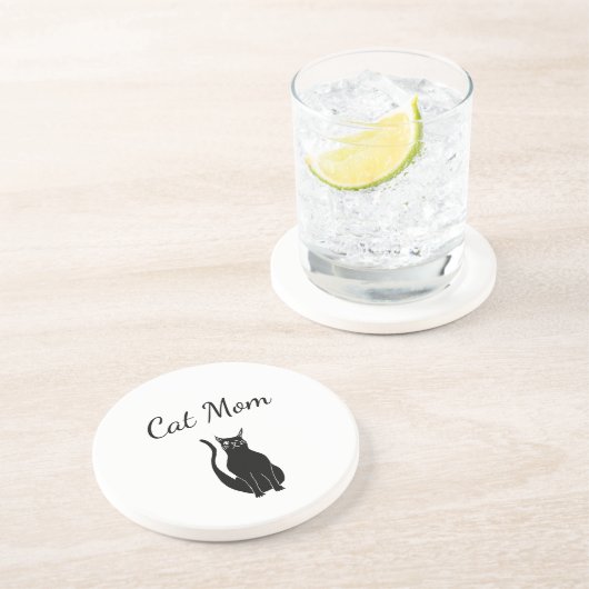 黒猫かわいいウィンキング子猫漫画 コースター (側面)