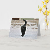 黒猫かわいいカスタマイズ可能なカード カード (黄色い花)