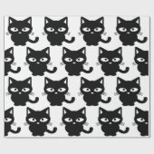 黒猫かわいいハロウィン ラッピングペーパー (フラット)