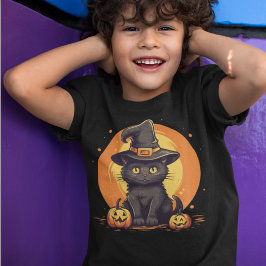 黒猫かわいいハロウィン Tシャツ