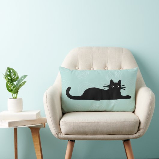 黒猫かわいいペット子猫恋人 ランバークッション (椅子)