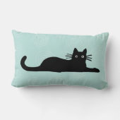 黒猫かわいいペット子猫恋人 ランバークッション (裏面)