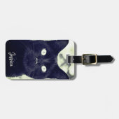 黒猫かわいい動物の写真パーソナライズされた名 ラゲッジタグ (正面横)