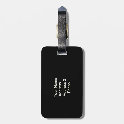 黒猫かわいい動物の写真パーソナライズされた名 ラゲッジタグ (裏面縦)