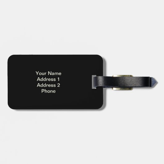 黒猫かわいい動物の写真パーソナライズされた名 ラゲッジタグ (裏面横)