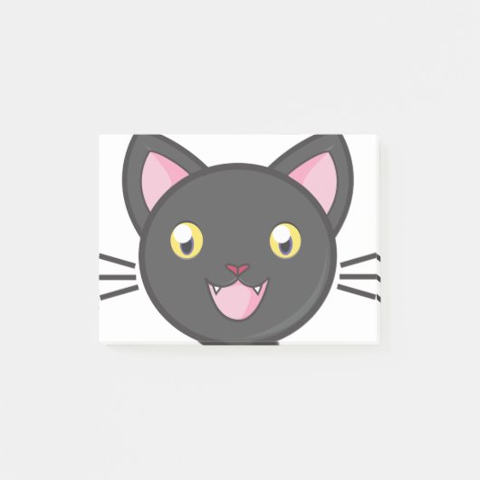 黒猫かわいい子猫かわいい動物漫画の猫。 ポストイット (正面)